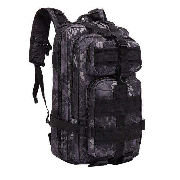 Outdoor Tactical Backpack for Camping &amp; Hiking - Black Pythons Grain