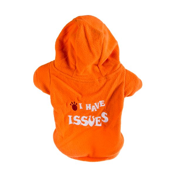 Dog Sweatshirt with Hoodie - I Have Issues - Orange - Medium