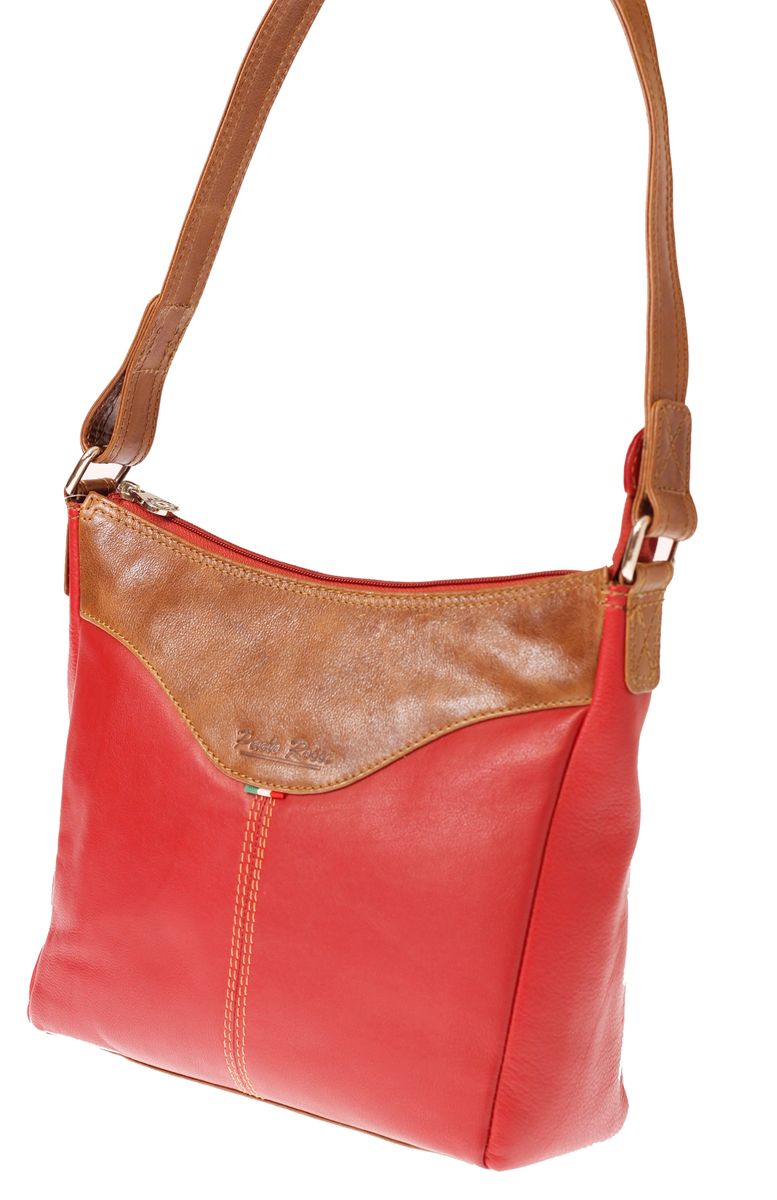 Small Red & Tan Genuine Leather Shoulder Bag Shop Today. Get it