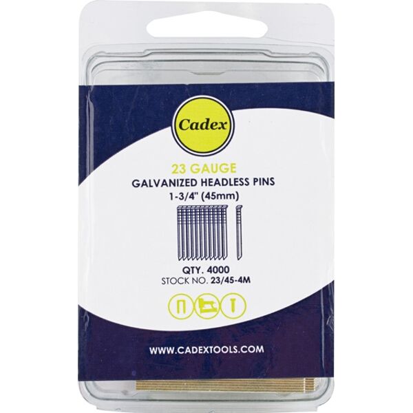 Cadex T45 Brad Nail 23G 45mm Galv 4000Pce