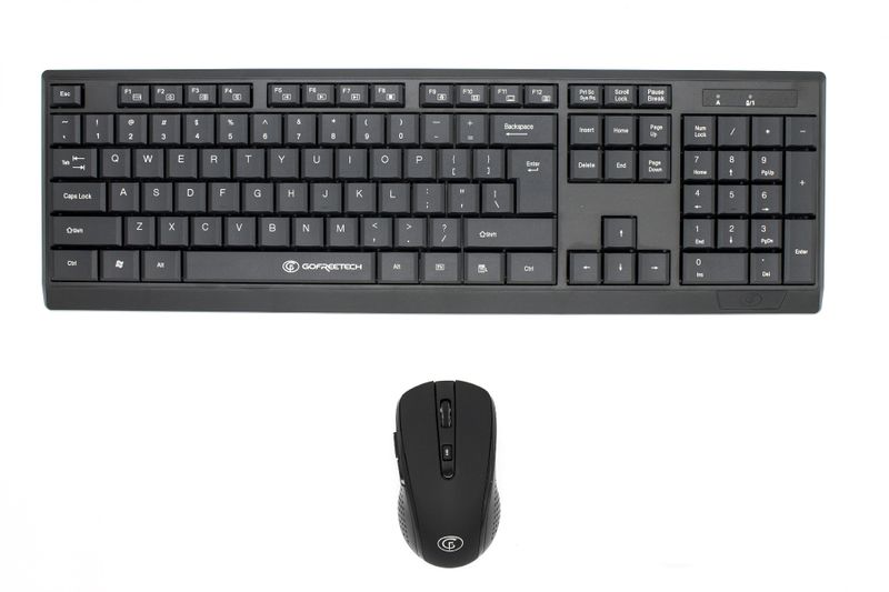 GoFreetech Wireless Keyboard and Mouse Combo - Black