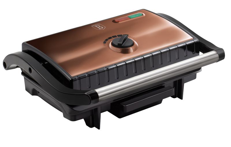 Berlinger Haus Panini Press Electric Grill with Oil Drip - Rose Gold