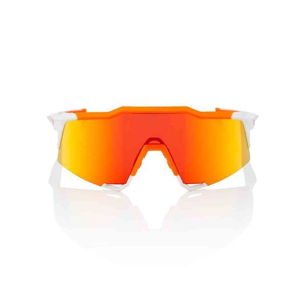 100% Speedcraft - White/Neon Orange - HiPER Red Multilayer Mirror