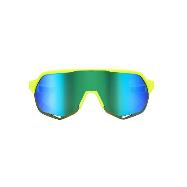 100% S2 - Matte Fluorescent Yellow - Green Multilayer Mirror Lens