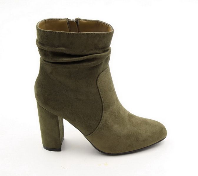 Lamara'S Belmaan Block Heel Ankle Boot Olive
