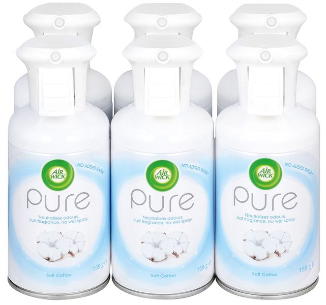 Airwick 6 x 250ml, Pure Trigge, Air Freshener, Soft Cotton
