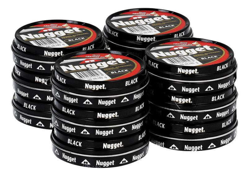 Nugget 12x50ml, Leather Shoe Polish, Bulk Pack, Black
