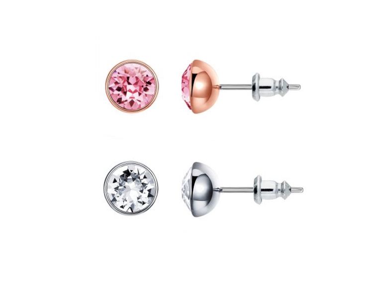 Swarovski Clear &amp; Pink Rosegold Crystal image