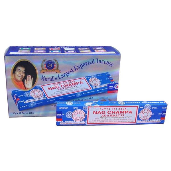 Satya Sai Baba Nag Champa Premium Incense Sticks Box-12 Packets 15 gms Each