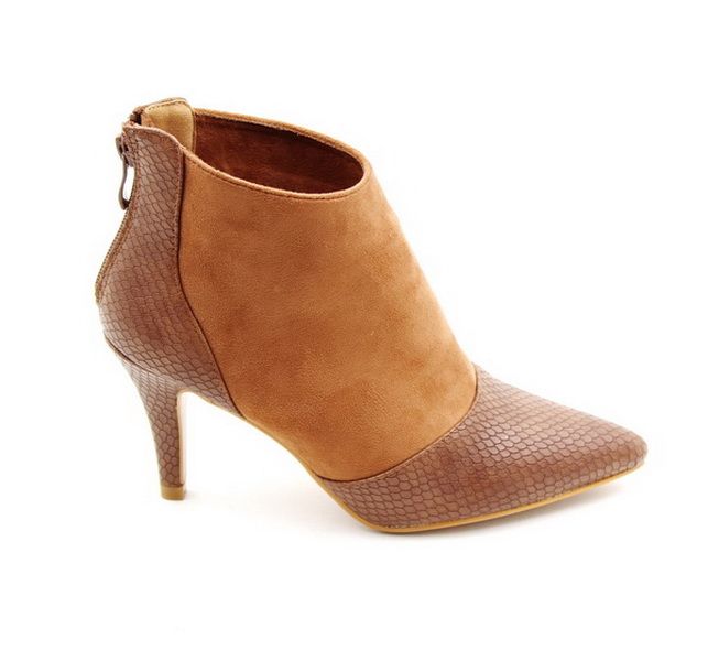 Lamara Viper High Heel Ankle Boot Brown