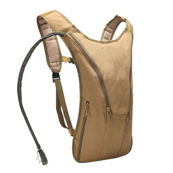 Hydration Backpack with 2L Water Bladder for Camping - Khaki