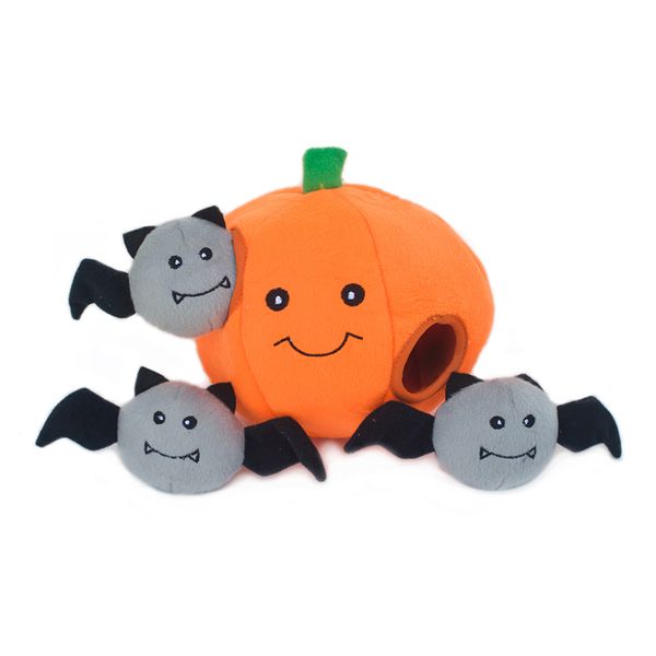 Zippy Paws Burrow Hide &amp; Seek Toy - Pumpkin with Bats