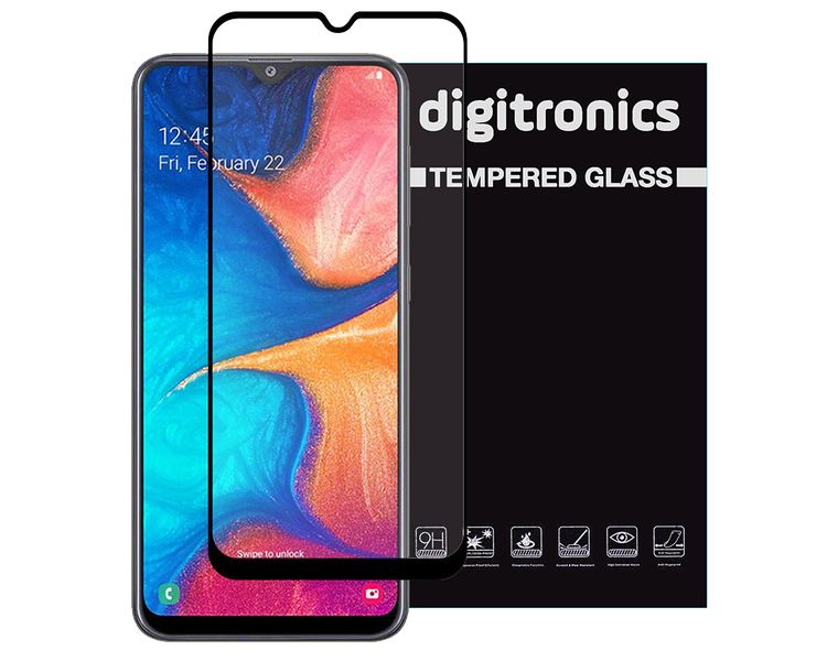 Full Coverage Tempered Glass for Samsung Galaxy A20 - Black