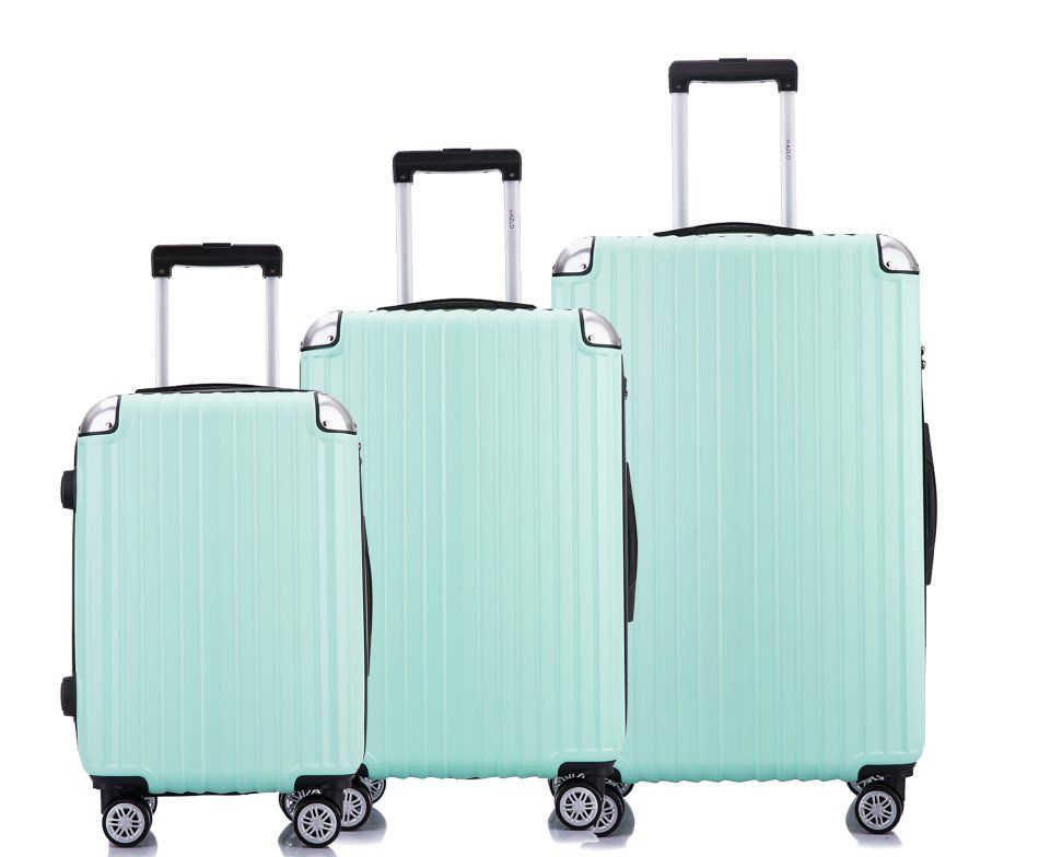 Hazlo 3 Piece Trolley ABS Hard Luggage Bag Set - Green | Buy Online in ...