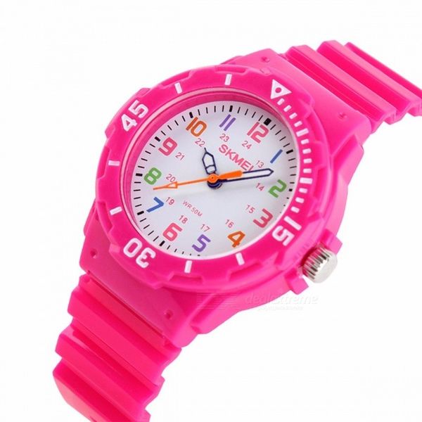 SKMEI 1043 Waterproof Children Wrist Watch - Pink