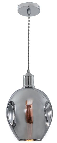 Bright Star Lighting - Polished Chrome Pendant with Colourful Glass