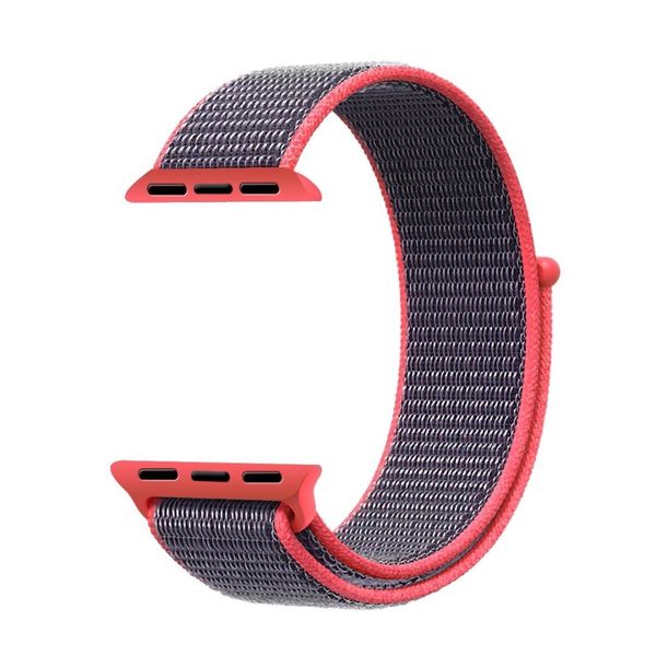 Linxure Apple Nylon Watch Band Neon Pink/Grey 42mm