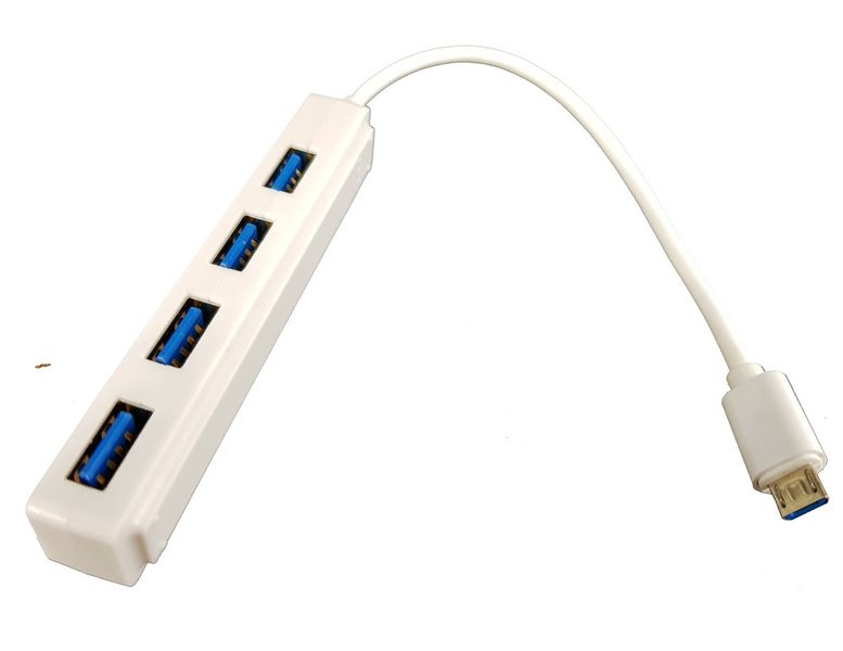 USB Hub - 4 ports - Micro USB - White