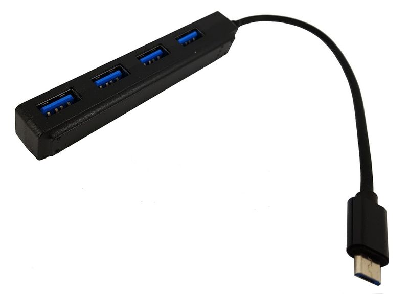 USB Hub - 4 ports - Micro USB - Black