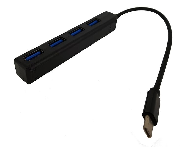 USB Hub - 4 ports - TYPE-C - Black
