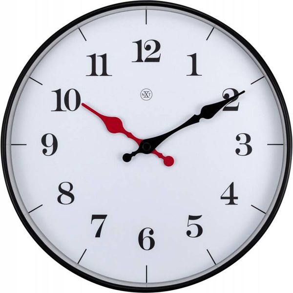 NeXtime 25cm Bernard Plastic Round Wall Clock - White
