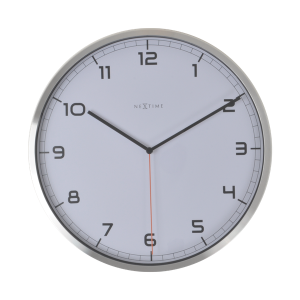 NeXtime 35cm Company Aluminium Round Wall Clock - White