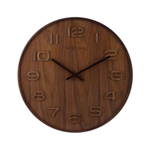 NeXtime 53cm Wood Wood Big Round Wood Wall Clock