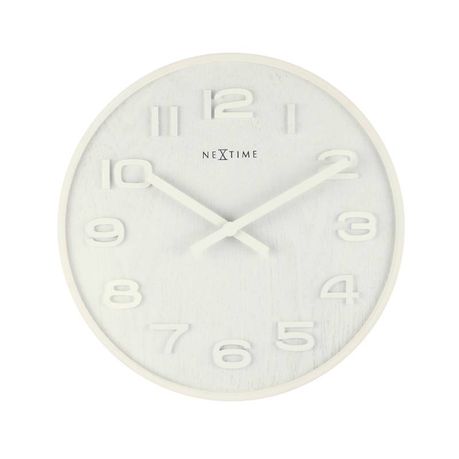 Nextime 53cm Wood Big Round Wall Clock White - Big Wall Clocks South Africa Nextime 53cm Wood Big Round Wall Clock White - Big Wall Clocks South Africa
