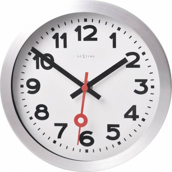 NeXtime 19cm Station Aluminium Round Table/Desk/Wall Clock