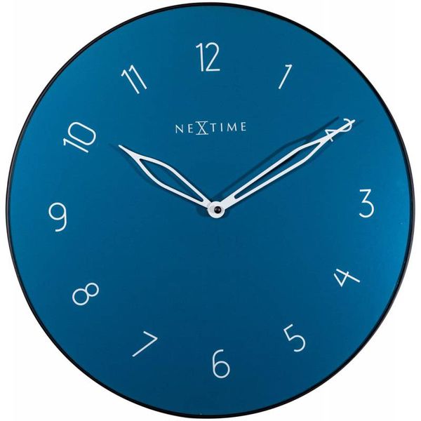 NeXtime 40cm Carousel Glass &amp; Metal Round Wall Clock - Blue