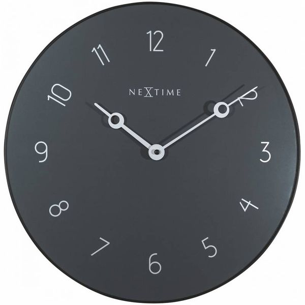 NeXtime 40cm Carousel Glass &amp; Metal Round Wall Clock - Grey