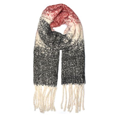 red and cream scarf