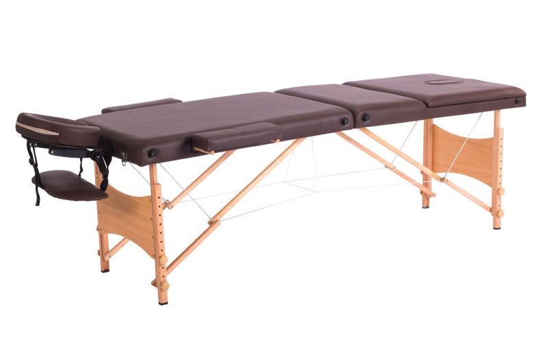 Hazlo Massage Table Bed - 3 Section (Wooden) - Coffee