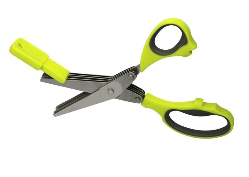 Blaumann 5 Layer Blades Stainless Steel Herb Scissors - Green