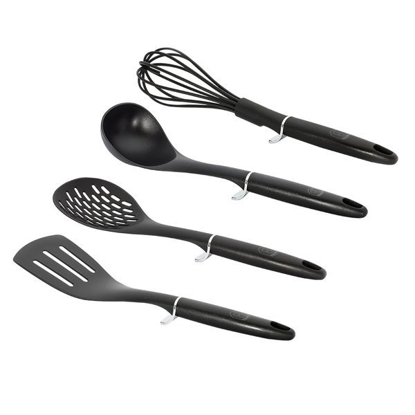 Berlinger Haus 4-Piece Nylon Kitchen Tool Set - Black Royal Collection