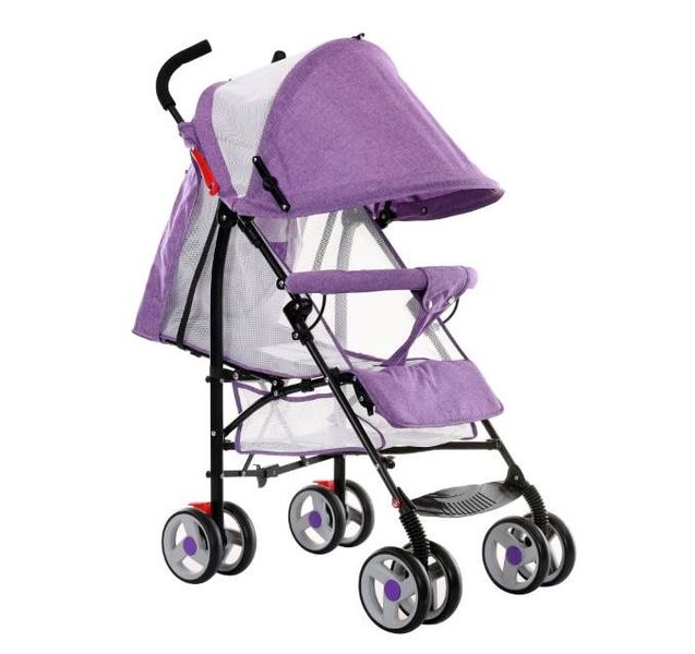Baneen Baby Stroller Pram with Multi-position Reclining Backrest - Rose Red