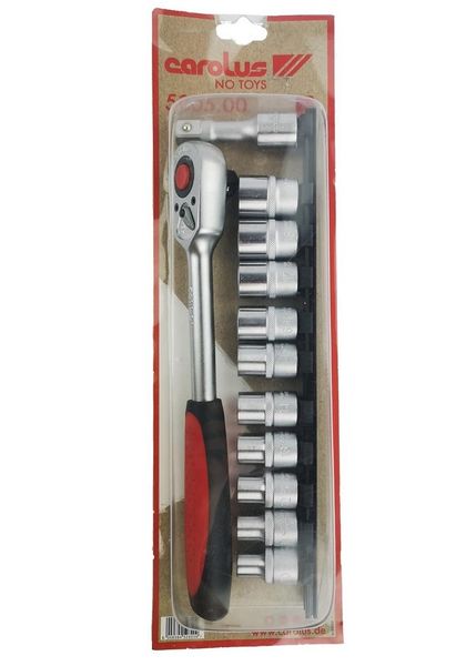 Carolus 1/2" Socket, Ratchet and Extension Set - 12 Piece