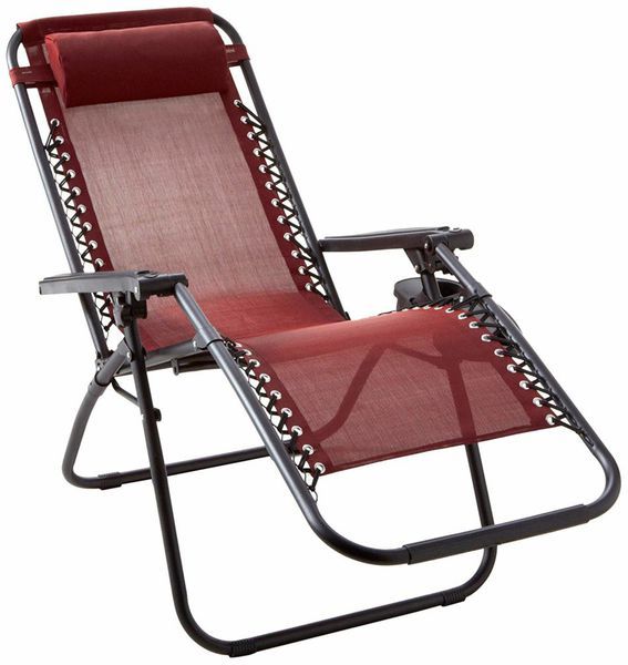 Hazlo Foldable Zero Gravity Outdoor Reclining Chair - Red