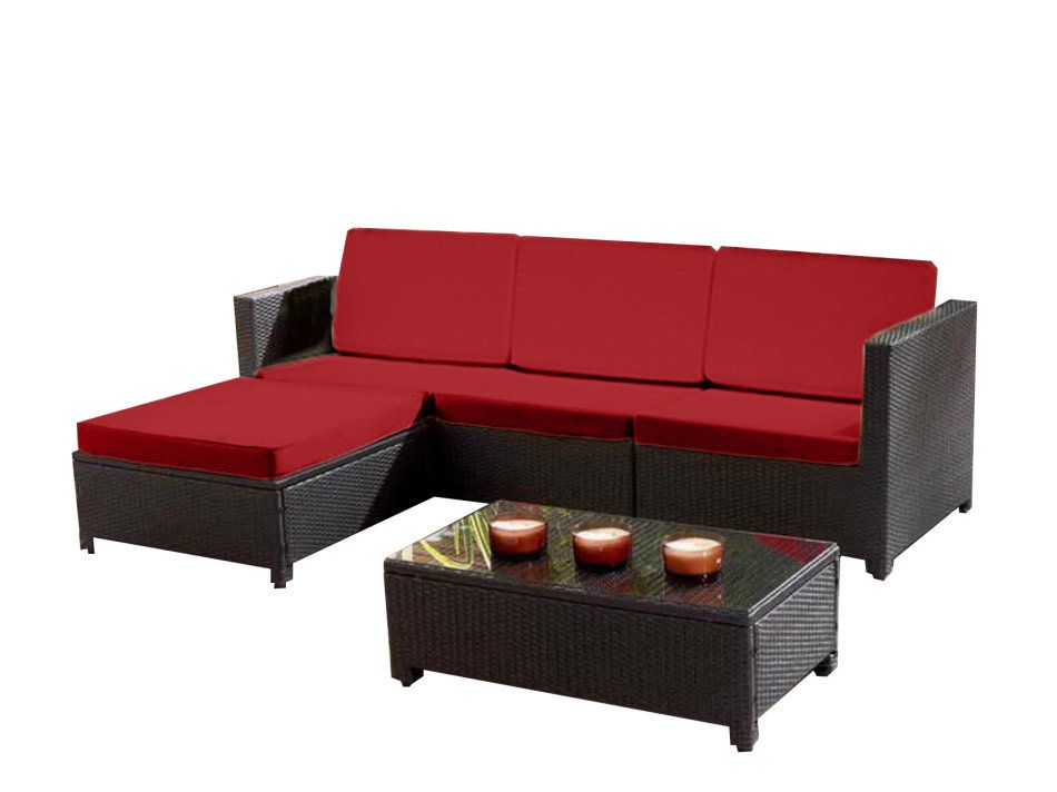 Marcella 5 Piece Outdoor Wicker Patio Sectional Living Sofa Set Buy
