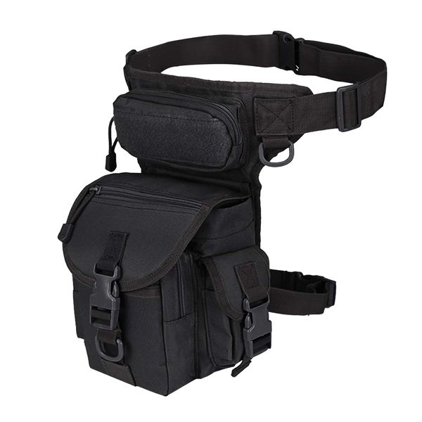 Multi-Purpose Military Tactical Molle Drop Leg Bag - Black