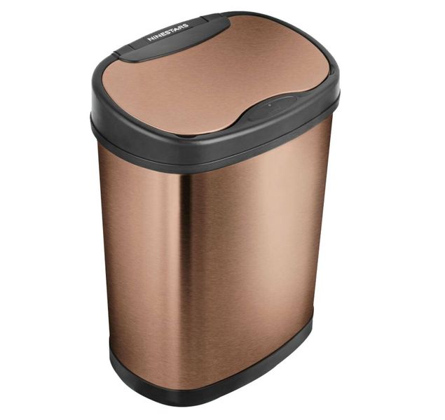 NineStars 50L Automatic Sensor Touchless Stainless Steel Dustbin - Golden