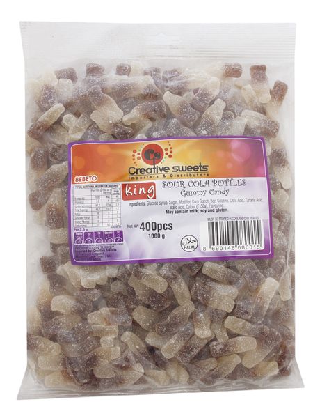 King Candy - Sour Cola Bottles Bulk Bag 2 x 1 Kg