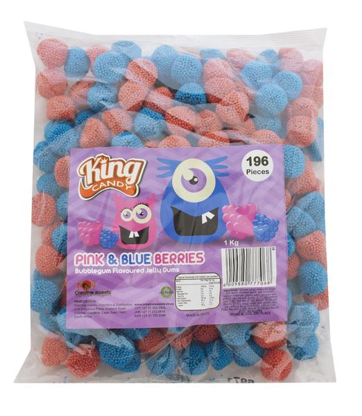 King Candy - Berries Pink &amp; Blue Bulk Bag 2 x 1 Kg