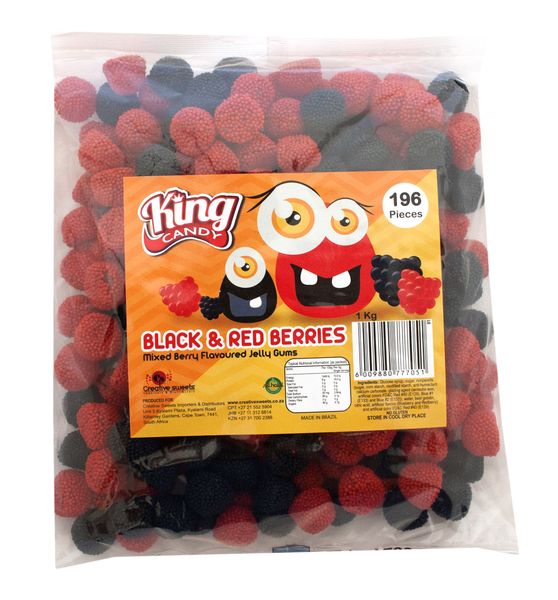 King Candy - Berries Black &amp; Red Bulk Bag 2 x 1 Kg