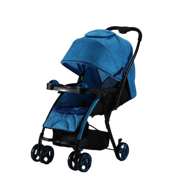 Reversible Handle Baby Stroller Pram with Lift Up Foot Rest - Purple