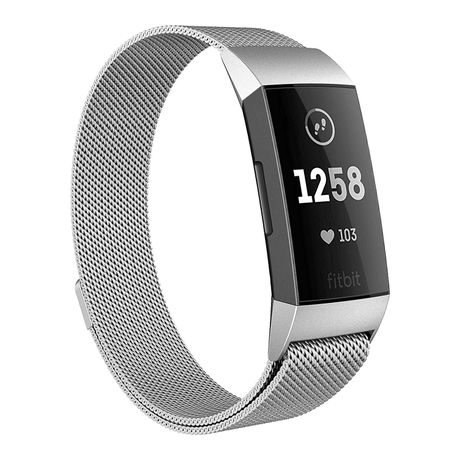 fitbit with silver strap