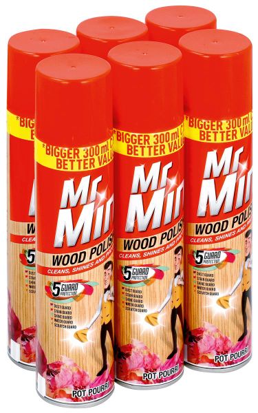 Mr Min 6 x 300ml, Wood Polish, Shine and Protect, Potpourri