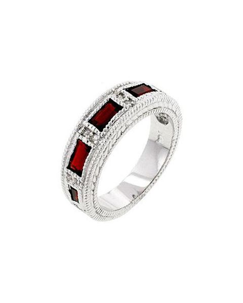 Miss Jewels- Simulated Pink Ruby Costume Wedding Band