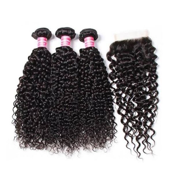 Kinky Curl 8inches 3Bundles + 8Inches Closure