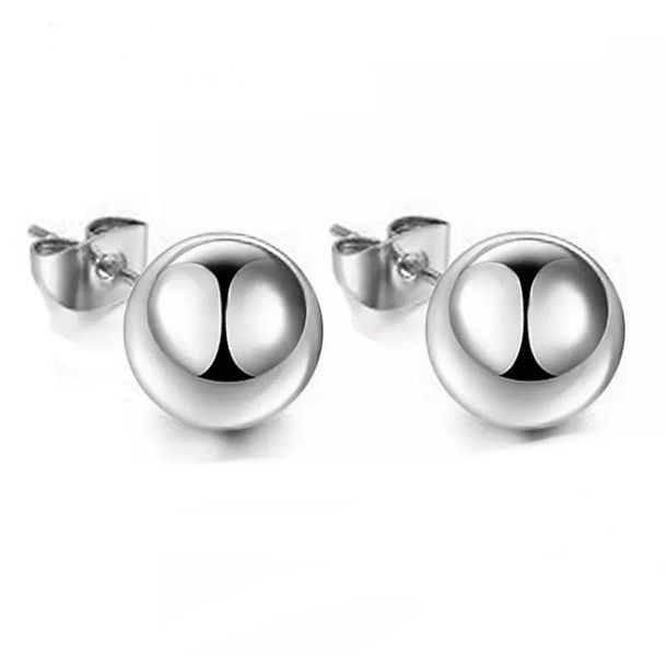 925 Sterling Silver Jewelry Ball Stud Earrings For Women Gift Simple Sexy
